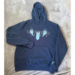 Lionel Messi Legend Graphic Hoodie Navy Blue Soccer Pullover Mens Small